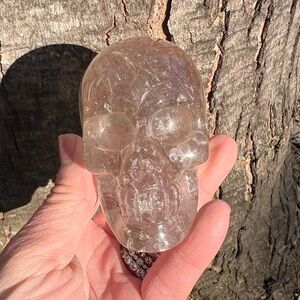 Smoky (1) quartz skull carving | crystal